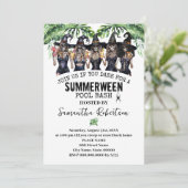Summerween Feest Heksen Meisjes Pool Bash Kaart (Staand voorkant)