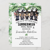 Summerween Feest Heksen Meisjes Pool Bash Kaart (Voorkant / Achterkant)