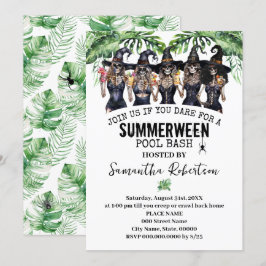 Summerween Feest Heksen Meisjes Pool Bash Kaart