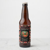 Summerween Feest Watermeloen Jack o Lantern Grieze Bier Etiket (Voorkant)