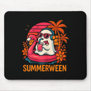 Summerween Funny Ghost Halloween Summer Flamingo B Muismat
