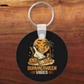 Summerween Gans Spook Halloween Pompoen Strand Sleutelhanger (Voorkant)