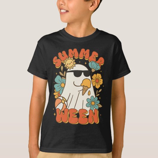 Summerween Ghost Ice Cream Schattige Funny Hallowe T-shirt (Voorkant)