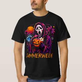 Summerween Ghostface Pompoen Strand T-shirt