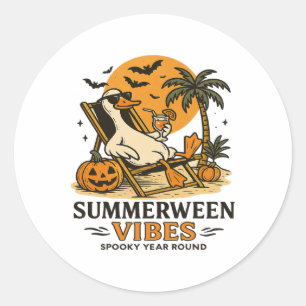 Summerween Goose Spooky Summer Summerween Party Ha Ronde Sticker