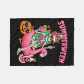 Summerween Grappig Meisje Skelet Coquette Luipaard Fleece Deken (Voorkant (Horizontaal))