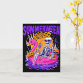 Summerween Grappige Skeletten Halloween Drijvend Z Kaart (Gele Bloem)