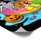 Summerween Grappige Skeletten Halloween Drijvend Z Poster (Hoek)