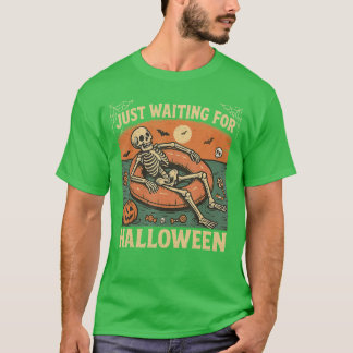 Summerween Griezelige Zomer Skelet Wachtend Op T-shirt