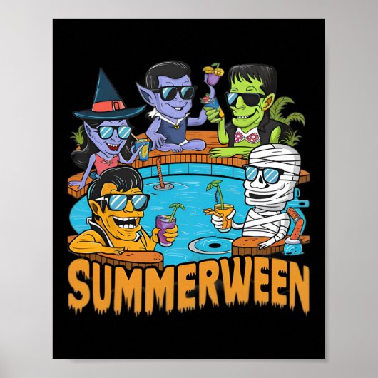 Summerween Halloween Griezelig Monster Voor Mannen Poster (Voorkant)