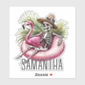 Summerween Halloween Skelet Gepersonaliseerd Sticker (Vel)