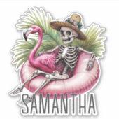 Summerween Halloween Skelet Gepersonaliseerd Sticker (Voorkant)