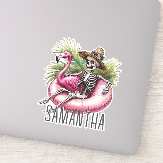 Summerween Halloween Skelet Gepersonaliseerd Sticker (Detail)