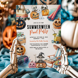 Summerween Halloween Zwembad Feest Kaart