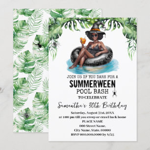 Summerween Heks Tropische Verjaardagsfeest Kaart