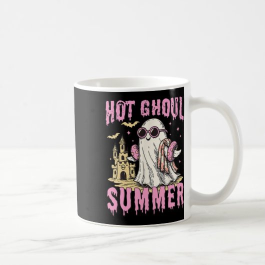 Summerween Hot Ghoul Summer Funny Schattige Ghost Koffiemok (Rechts)