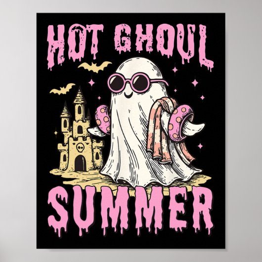 Summerween Hot Ghoul Summer Funny Schattige Ghost  Poster (Voorkant)