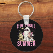 Summerween Hot Ghoul Summer Funny Schattige Ghost Sleutelhanger (Voorkant)