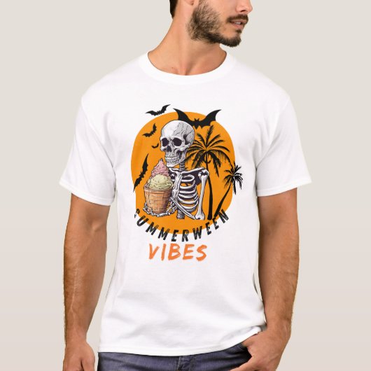 Summerween Ice Cream Skelet T-shirt (Voorkant)