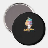 Summerween IceCream Skeleton Classic Meme Magneet (Voorkant / Achterkant)