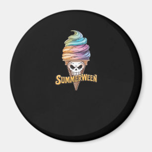 Summerween IceCream Skeleton Classic Meme Magneet