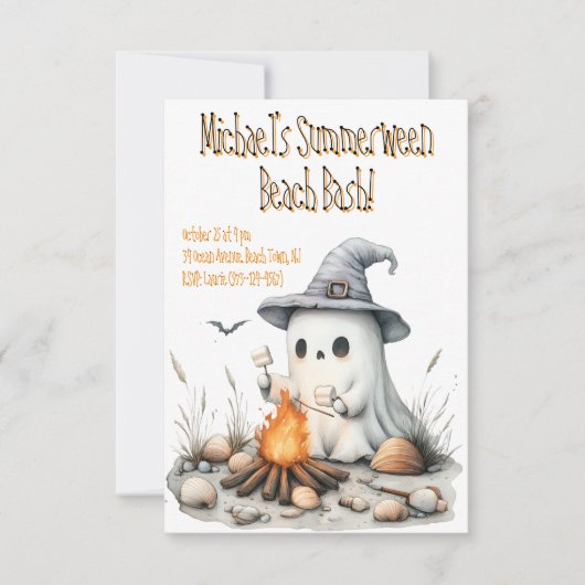 Summerween Kinder Beach Party Invitation Kaart (Voorkant)