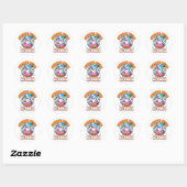 Summerween Knuffel Geest Flamingo Drijvend Strandf Ronde Sticker (Vel)
