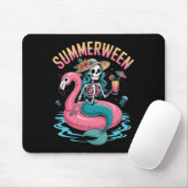 Summerween Mermaid Skeleton Beach Flamingo Hallowe Muismat (Met muis)