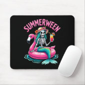 Summerween Mermaid Skeleton Beach Flamingo Hallowe Muismat (Met muis)