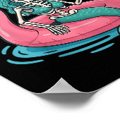 Summerween Mermaid Skeleton Beach Flamingo Hallowe Poster (Hoek)