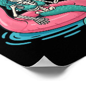 Summerween Mermaid Skeleton Beach Flamingo Hallowe Poster (Hoek)