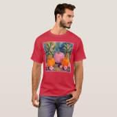 Summerween Pink Pumpkin Pineapple Hibiscus Hallowe T-shirt (Voorkant volledig)