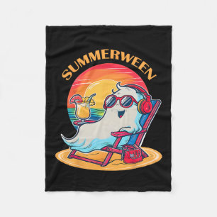 Summerween Schattige Spooky Zomer Geest Halloween  Fleece Deken