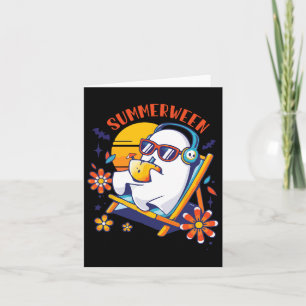 Summerween Schattige Spooky Zomer Geest Halloween  Kaart