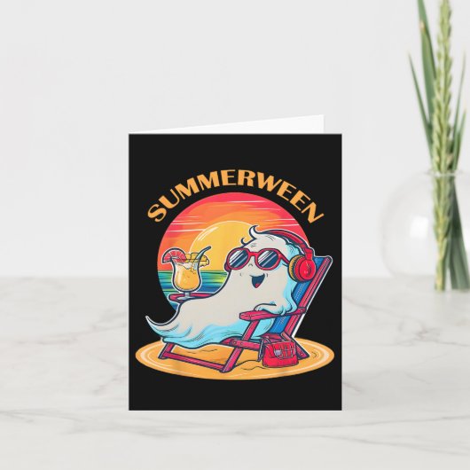 Summerween Schattige Spooky Zomer Geest Halloween  Kaart (Voorkant)