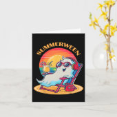 Summerween Schattige Spooky Zomer Geest Halloween  Kaart (Gele Bloem)