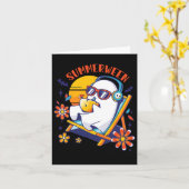 Summerween Schattige Spooky Zomer Geest Halloween  Kaart (Gele Bloem)