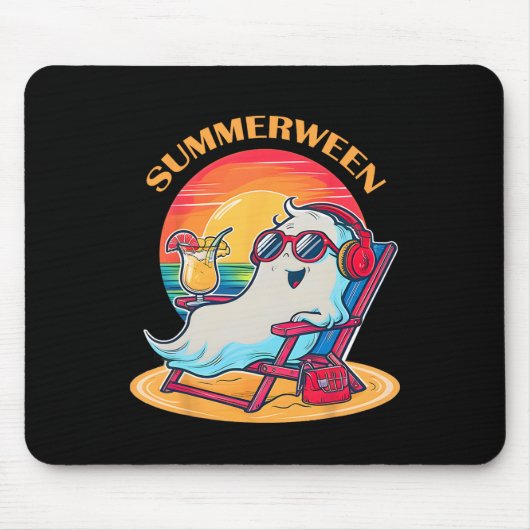 Summerween Schattige Spooky Zomer Geest Halloween  Muismat (Voorkant)