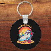 Summerween Schattige Spooky Zomer Geest Halloween Sleutelhanger (Voorkant)