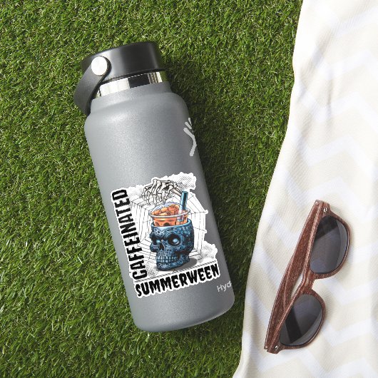 Summerween Schedel Skelet Hand IJskoude Koffie Got Sticker (HydroFlask Insitu)