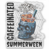 Summerween Schedel Skelet Hand IJskoude Koffie Got Sticker (Voorkant)