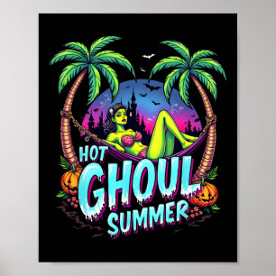 Summerween-sfeer Grappig hete spook Summer-skelet Poster