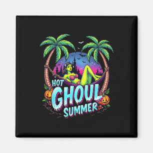 Summerween-sfeer Grappige Hete Spook Summer Skelet Magneet