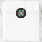 Summerween-sfeer Grappige Hete Spook Summer Skelet Ronde Sticker (Tas)