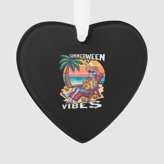 Summerween-sfeer Halloween-skelet Ornament (voorkant)