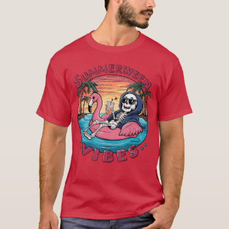 Summerween Sfeer Halloween Zomer Pret Flamingo Ske T-shirt