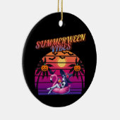 Summerween Sfeer Heks Flamingo Float, Heks Summer Keramisch Ornament (Rechts)