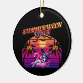 Summerween Sfeer Heks Flamingo Float, Heks Summer Keramisch Ornament (Links)