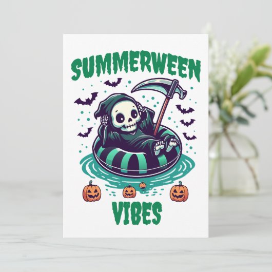 Summerween-sfeer – Ontspannen Reaper Kaart (Staand voorkant)