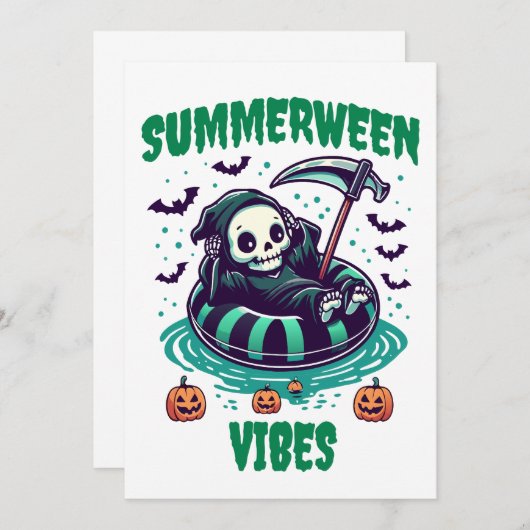 Summerween-sfeer – Ontspannen Reaper Kaart (Voorkant / Achterkant)